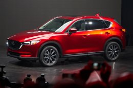 2017 Mazda CX 5 front three quarter view on stage