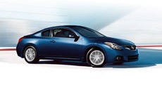 2013 Nissan Altima Coupe side profile in Navy Blue