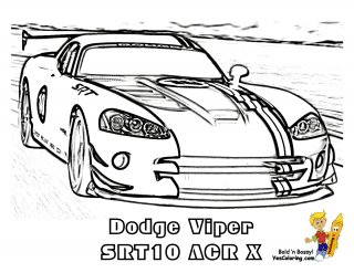 Race Car Printable Dodge Viper SRT 10 ACRX at YesColoring