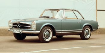 The 230 SL, pictured here, eventually evolved into the 280 SL, which remains one of the best-looking and timeless roadsters of all time.