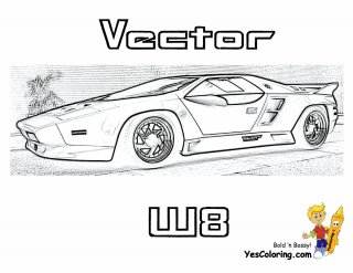 Vector W8 Sports Car Colouring Page at YesColoring